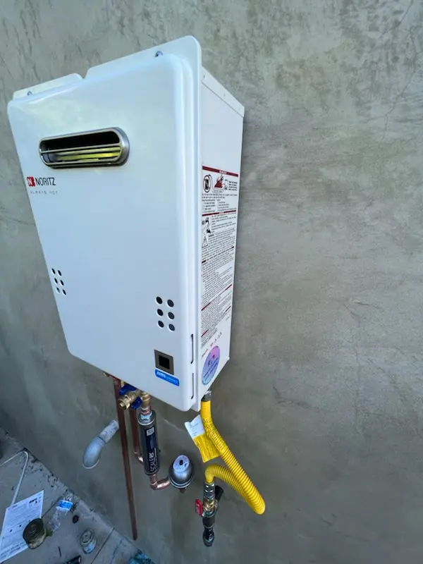 Tankless water heater installation for Curtis homes